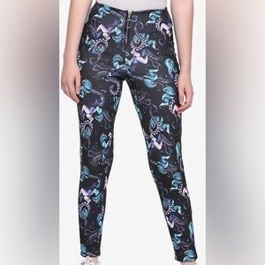 New Disney Little Mermaid Ursula Leggings Zipper Villains Women's Small Pants go